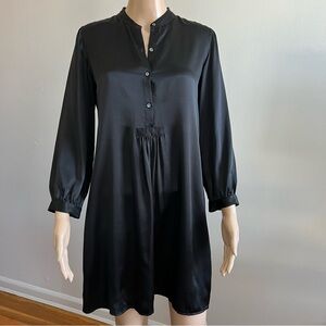Nili Lotan Black 3/4 Sleeves 100% Silk Mini Dress Size XS